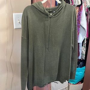 Antara Crochet Sleeve Hooded Sweater